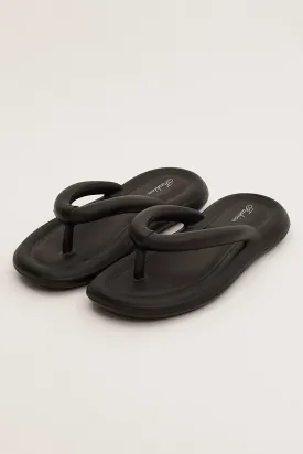 Black Toe Post Slippers