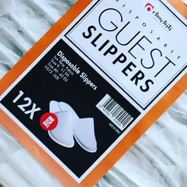 Chochili 10 Pairs Fabric Packed Terry Cotton Disposable Hotel Slippers for Airbnb Spa Wedding Guests Adult Men Women Size 10-11, White