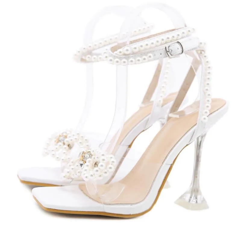 Diamond Bow Square Toe Heels