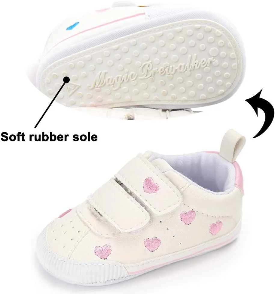 E-FAK Baby Shoes Boys Girls Infant Sneakers Non-Slip Rubber Sole Toddler Crib First Walker Shoes
