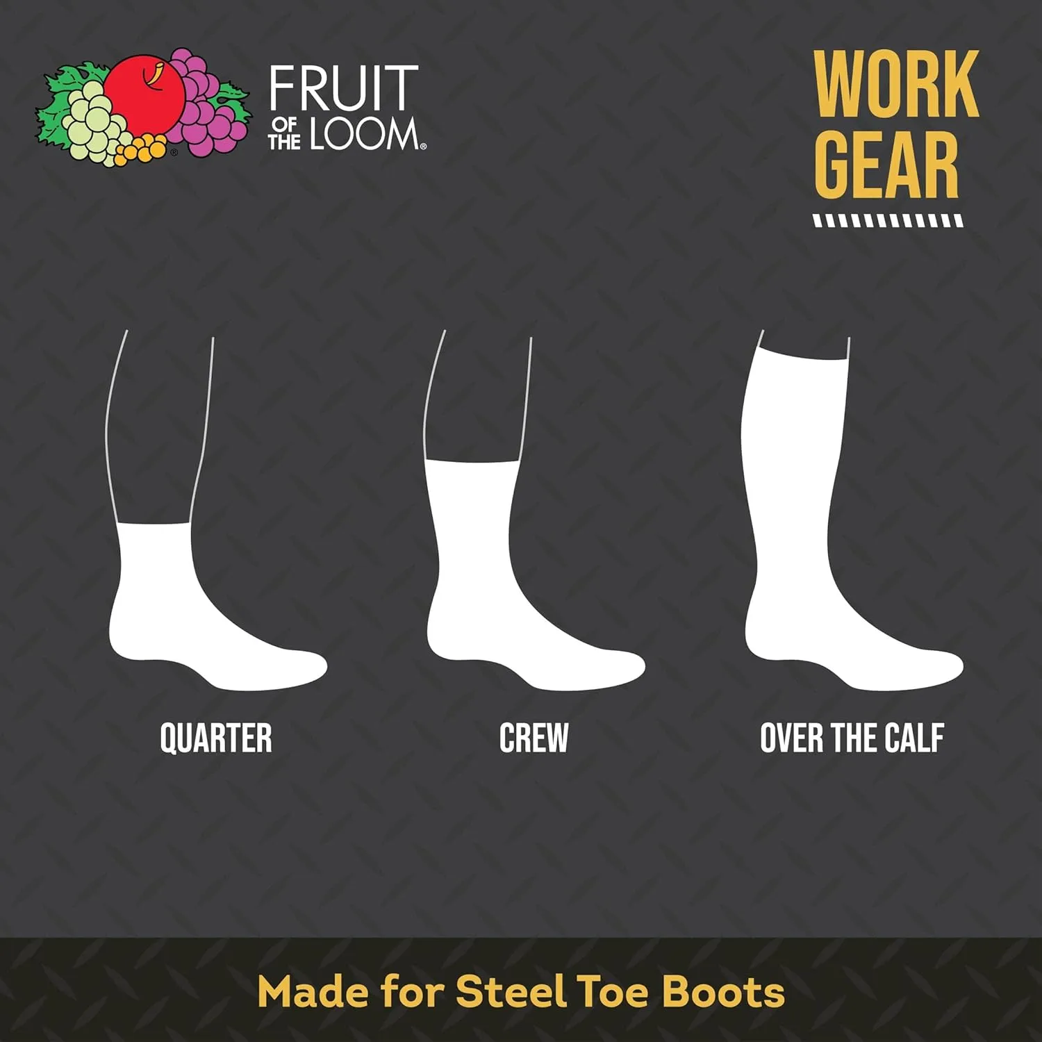Fruit of the Loom Men??s Work Gear Cushioned Crew Socks 10 Pair