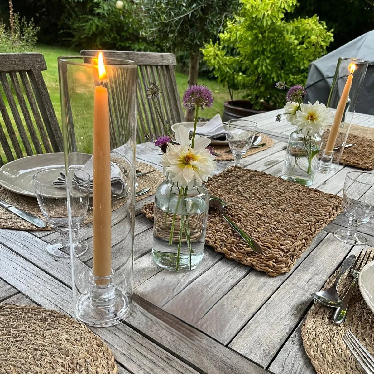 Glass Candle Holder with Removable Glass Tube Cover