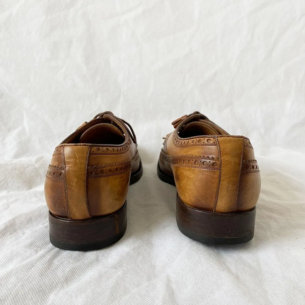 Gucci Brown Brogue Leather Lace Up Fringe (Men's), 9