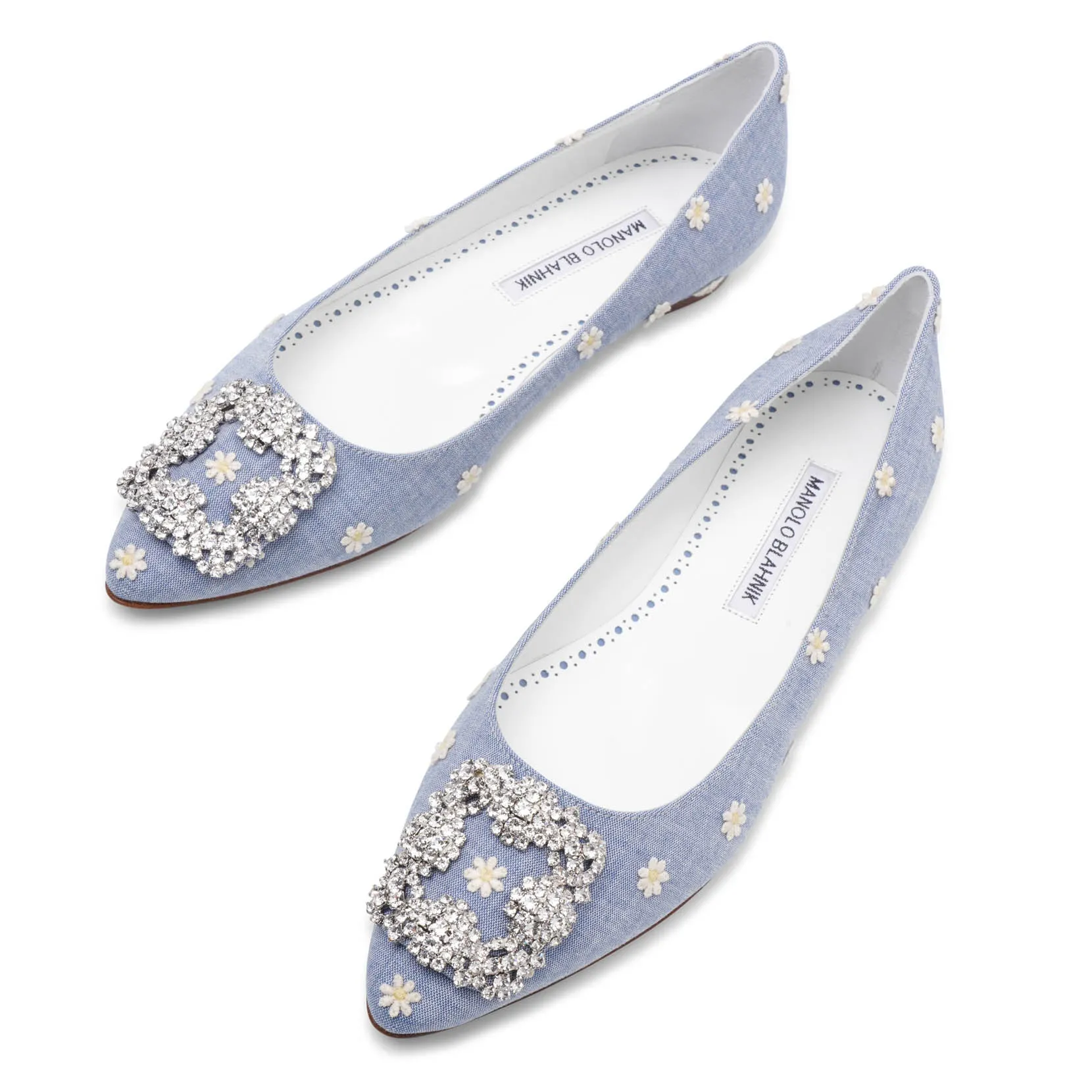 Hangisi flat daisy chambray ballerinas