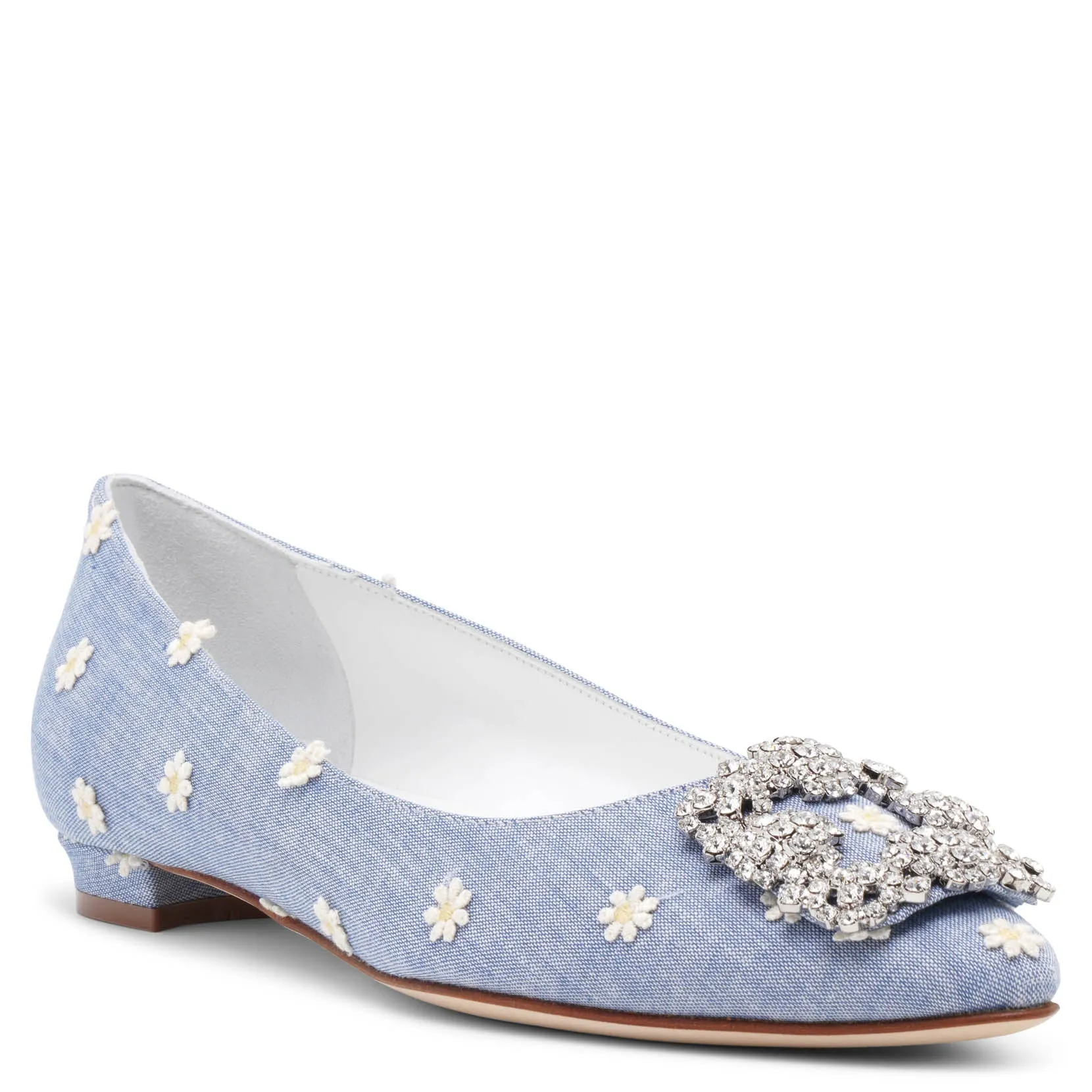 Hangisi flat daisy chambray ballerinas