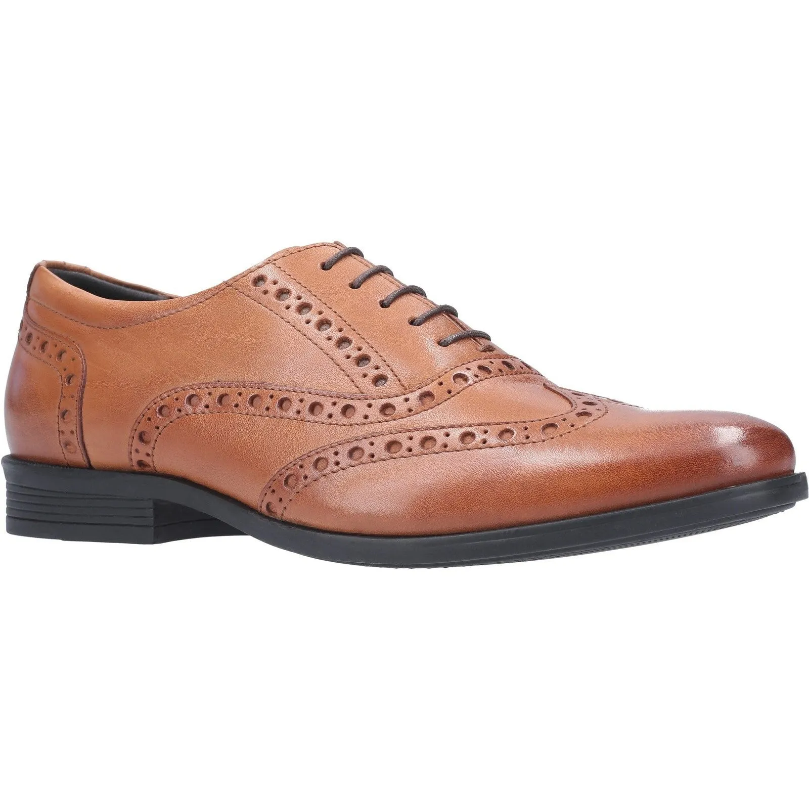 Hush Puppies Mens Oaken Leather Brogue Shoe - Brown