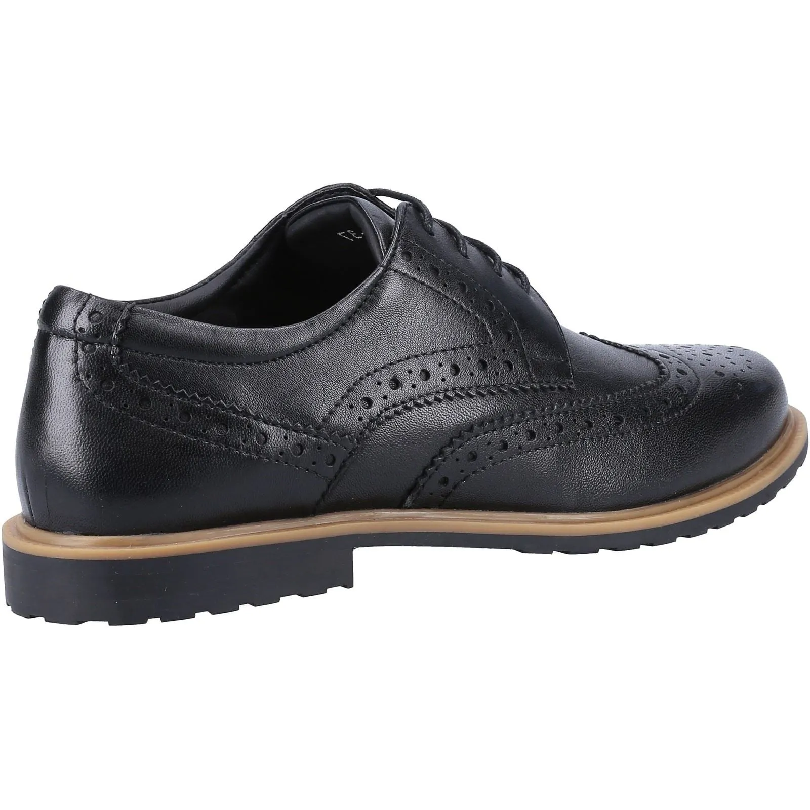Hush Puppies VERITY BROGUE Black Leather Female Lace Womens Shoes