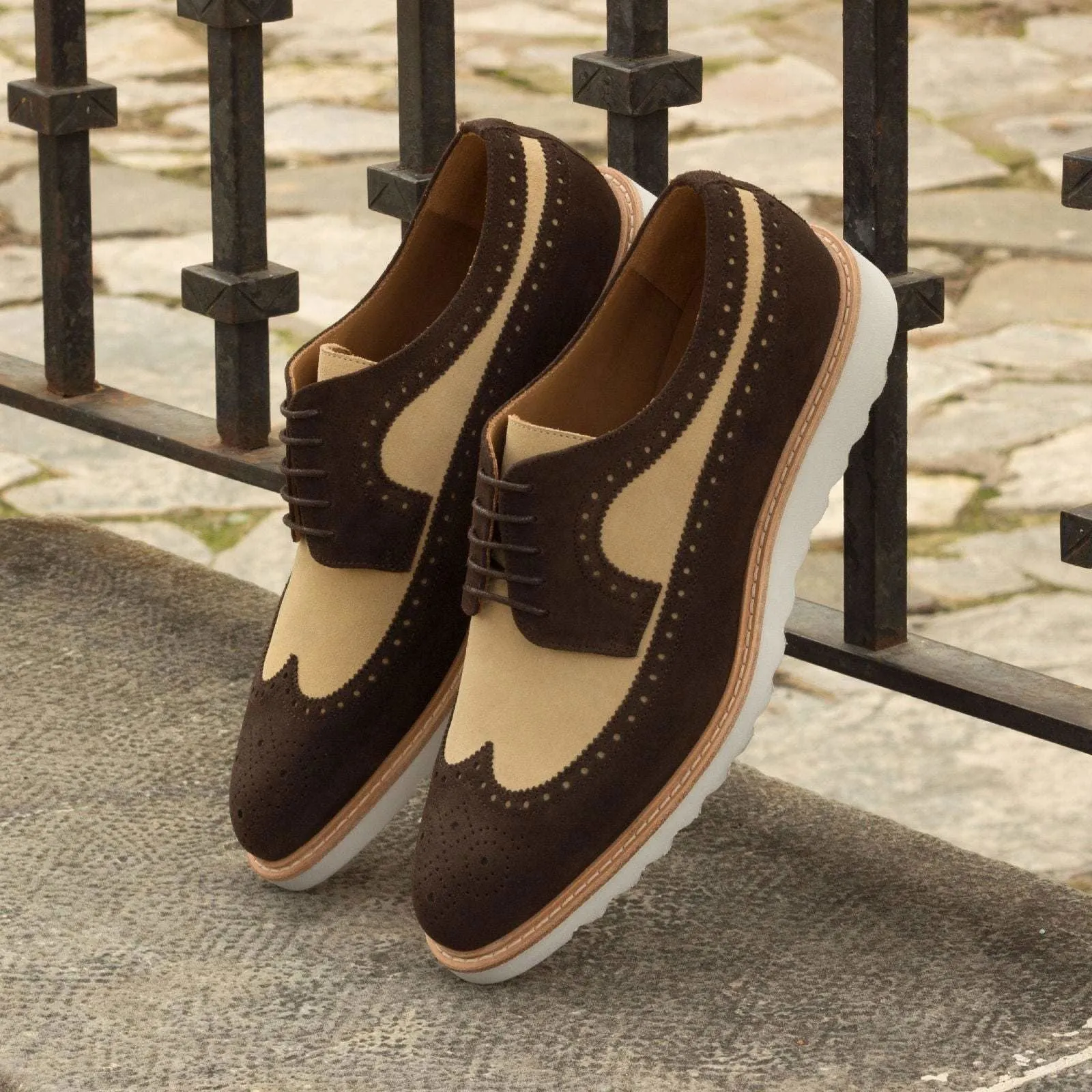Longwing Blucher-Lux Suede, Dark Brown, Brown-Wholesale