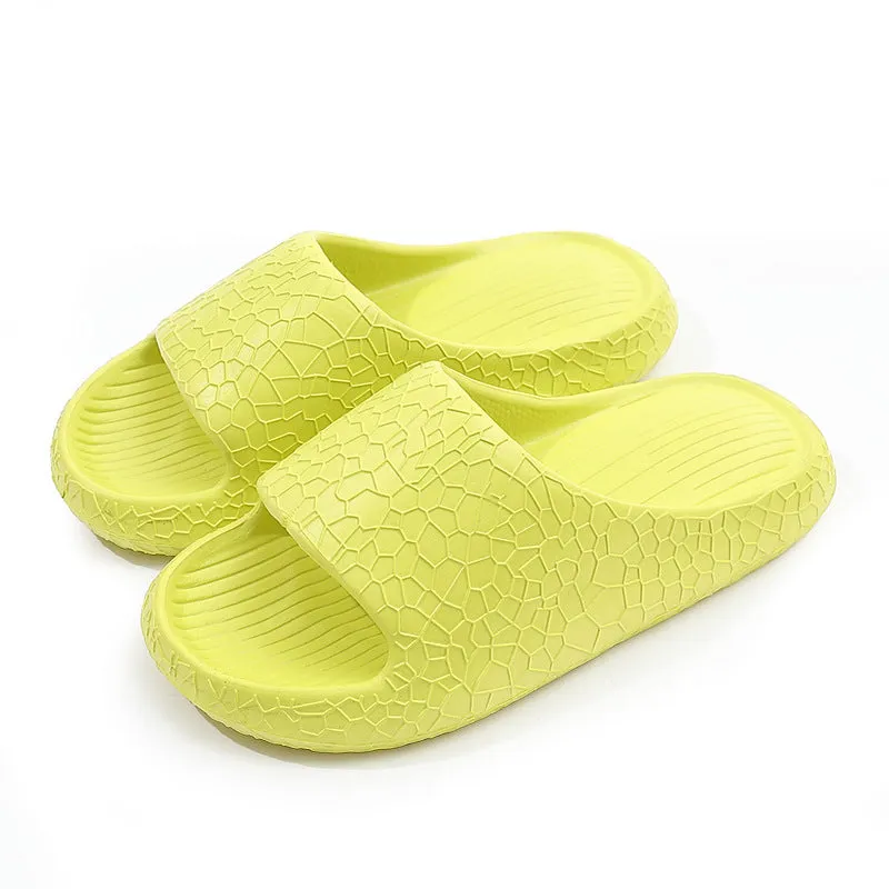 New Texture Home Slippers Summer Thick Sole Floor Bathroom Slipper For Women Men Non-slip House Shoes