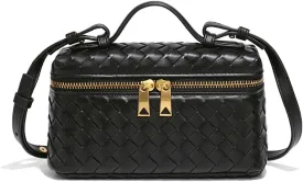 Womens Woven Crossbody Handbag Fashion Leather Top Handle Bag