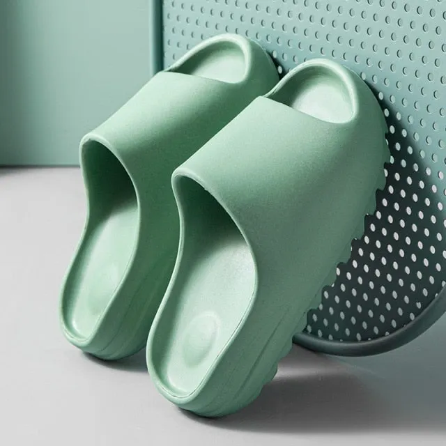 Yeknu Home Women Thick Bottom Slippers Platform Chunky Heel Living Room Bathroom Slides Non Slip Trend Designer Shoes Ladies Female